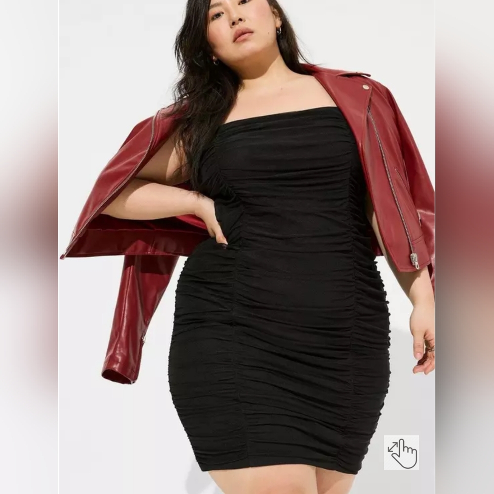 Mini Mesh Shirred Bodycon Dress